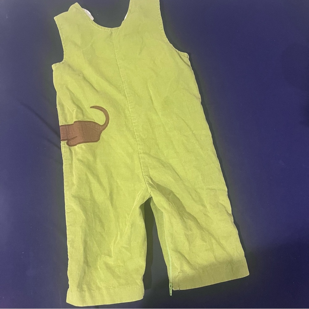 Funtasia Too Boy Baby Green Overalls Corduroy Dog And Doghouse Appliqué 18m - Picture 6 of 6